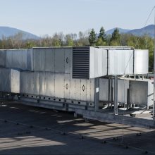 Large cooling ventilation unit and roof distribution.